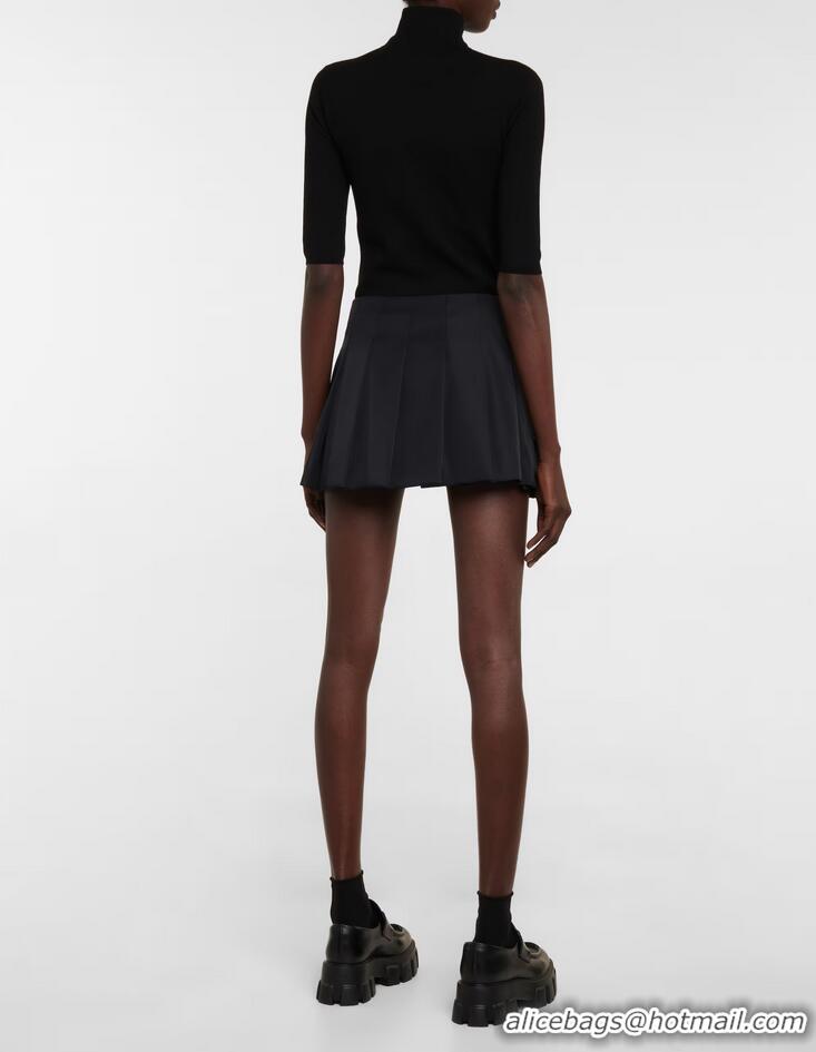 ​Top Grade Prada Pleated Miniskirt PA2167 Black 2025