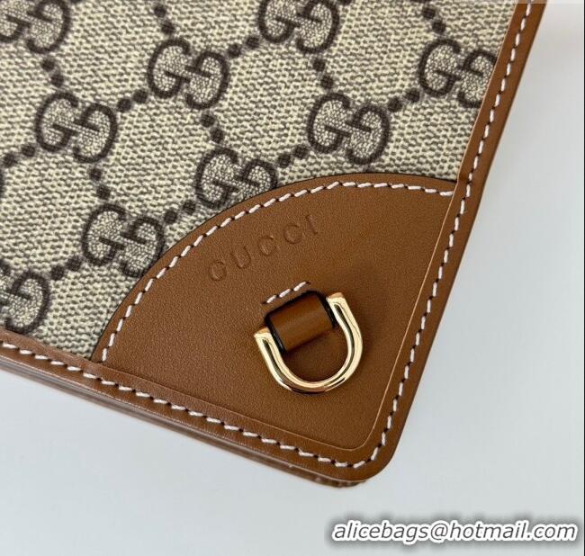 Discount Gucci GG Canvas Emblem Super Mini Shoulder bag 82068 Beige/Brown 2024