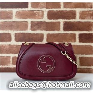 Discount Gucci Blondie Leather Small Shoulder Bag 815715 Dark Burgundy 2024