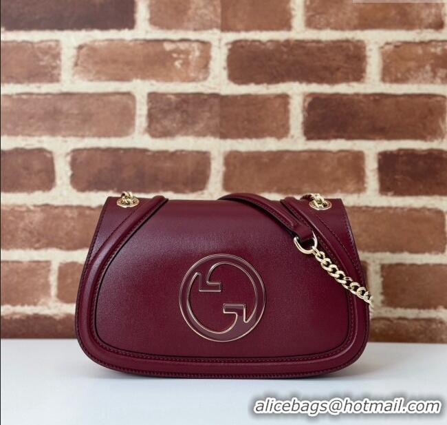 Discount Gucci Blondie Leather Small Shoulder Bag 815715 Dark Burgundy 2024