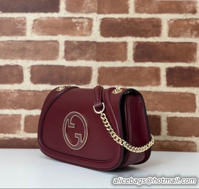 Discount Gucci Blondie Leather Small Shoulder Bag 815715 Dark Burgundy 2024