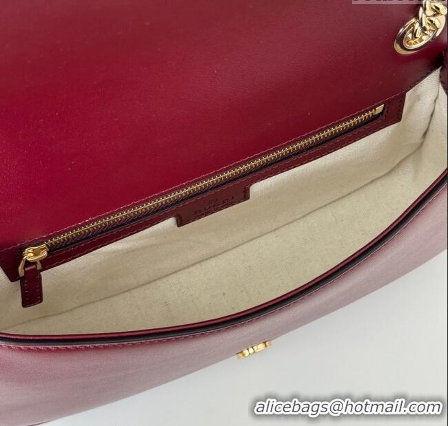 Discount Gucci Blondie Leather Small Shoulder Bag 815715 Dark Burgundy 2024