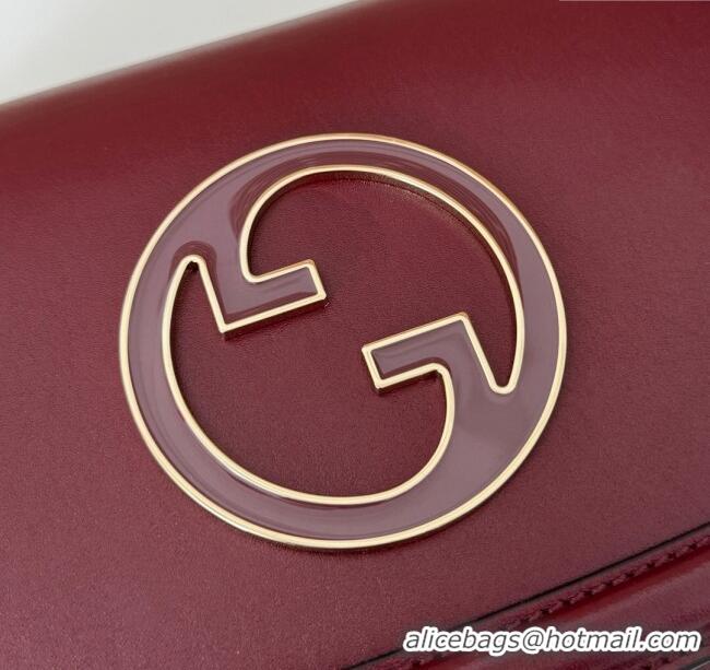 Discount Gucci Blondie Leather Small Shoulder Bag 815715 Dark Burgundy 2024