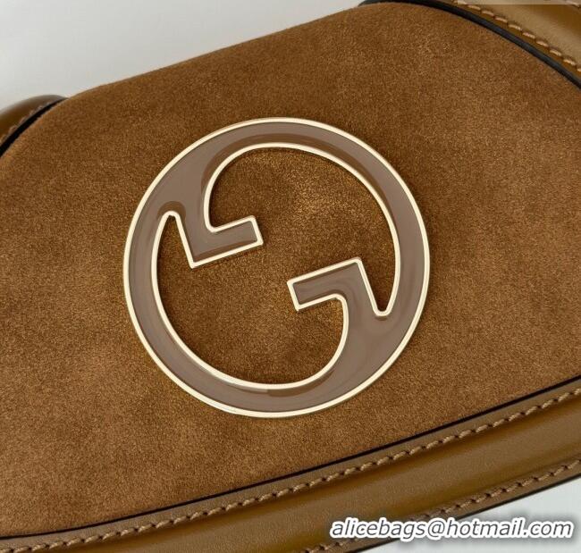 Top Quality Gucci Blondie Mini Shoulder Bag in 815711 Brown Suede 2024