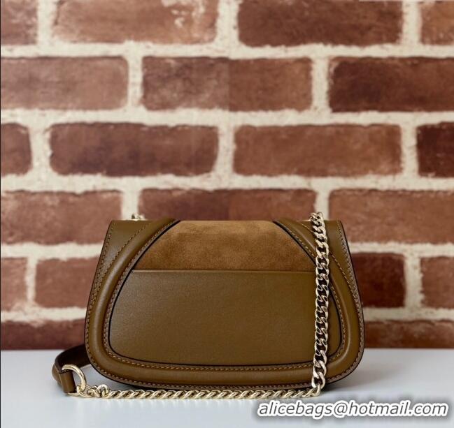Top Quality Gucci Blondie Mini Shoulder Bag in 815711 Brown Suede 2024
