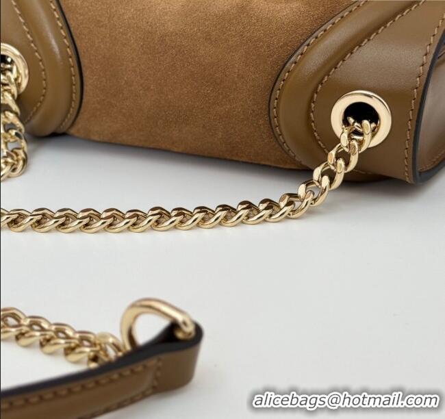 Top Quality Gucci Blondie Mini Shoulder Bag in 815711 Brown Suede 2024