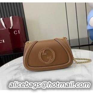 Cheapest Gucci Blondie Leather Mini Shoulder Bag 815711 Brown 2024