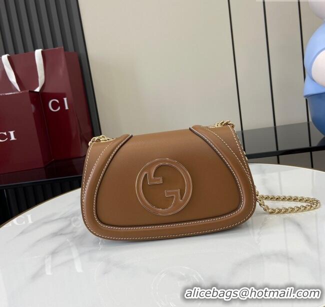 Cheapest Gucci Blondie Leather Mini Shoulder Bag 815711 Brown 2024