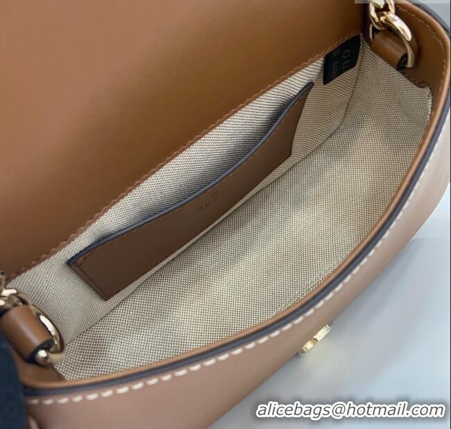 Cheapest Gucci Blondie Leather Mini Shoulder Bag 815711 Brown 2024