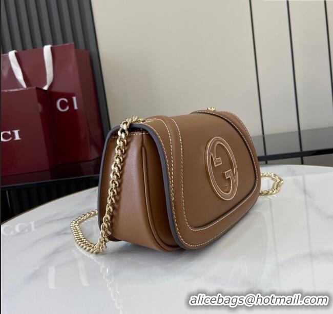 Cheapest Gucci Blondie Leather Mini Shoulder Bag 815711 Brown 2024