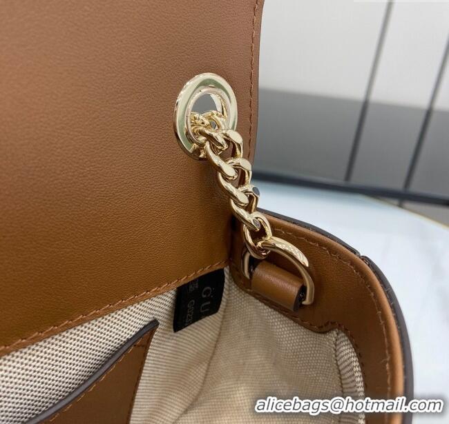 Cheapest Gucci Blondie Leather Mini Shoulder Bag 815711 Brown 2024