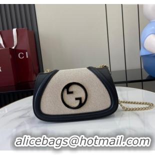 Discount Gucci Blondie Mini Shoulder Bag in Linen Canvas 815711 Black 2024