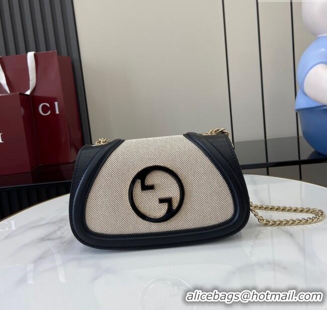 Discount Gucci Blondie Mini Shoulder Bag in Linen Canvas 815711 Black 2024