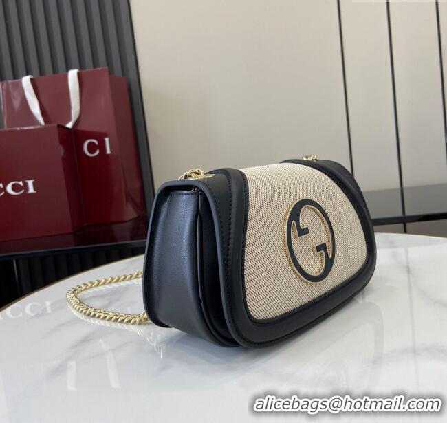 Discount Gucci Blondie Mini Shoulder Bag in Linen Canvas 815711 Black 2024