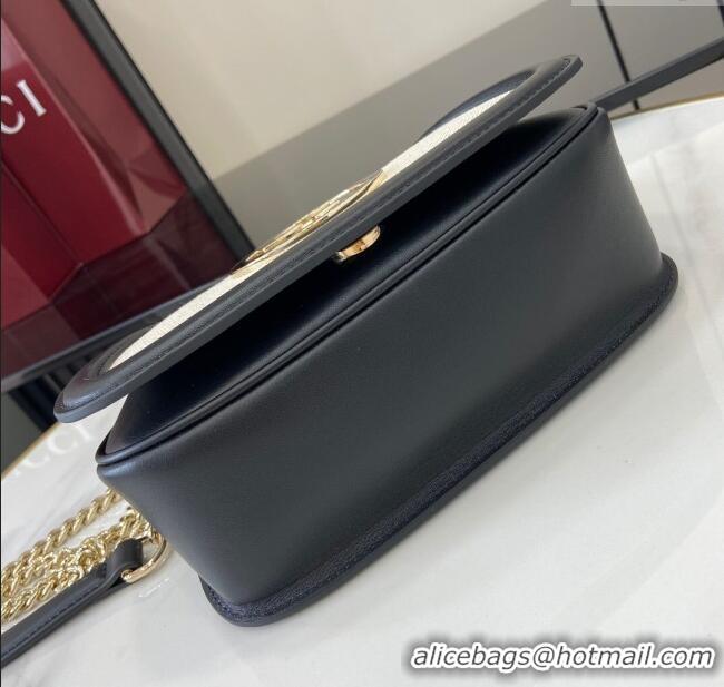 Discount Gucci Blondie Mini Shoulder Bag in Linen Canvas 815711 Black 2024