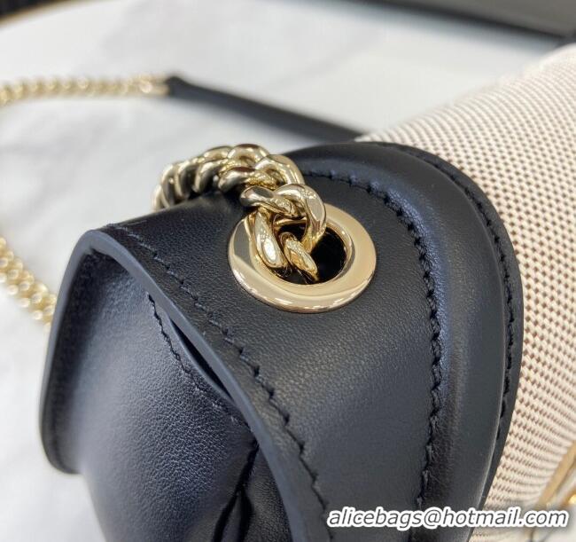 Discount Gucci Blondie Mini Shoulder Bag in Linen Canvas 815711 Black 2024