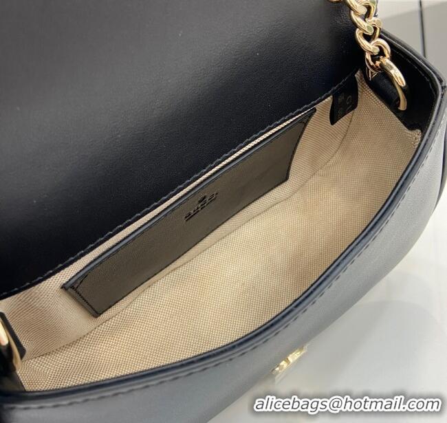 Discount Gucci Blondie Mini Shoulder Bag in Linen Canvas 815711 Black 2024