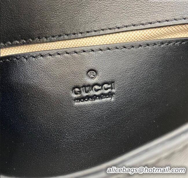 Discount Gucci Blondie Mini Shoulder Bag in Linen Canvas 815711 Black 2024