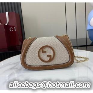 Spot Bulk Gucci Blondie Mini Shoulder Bag in Linen Canvas 815711 Brown 2024