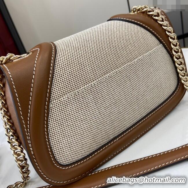 Spot Bulk Gucci Blondie Mini Shoulder Bag in Linen Canvas 815711 Brown 2024