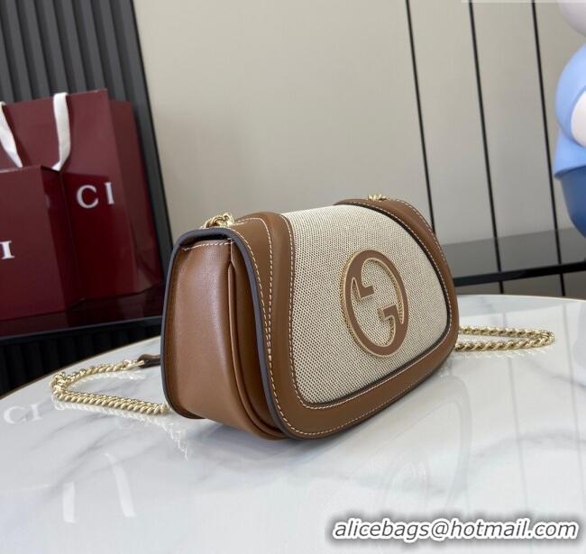 Spot Bulk Gucci Blondie Mini Shoulder Bag in Linen Canvas 815711 Brown 2024