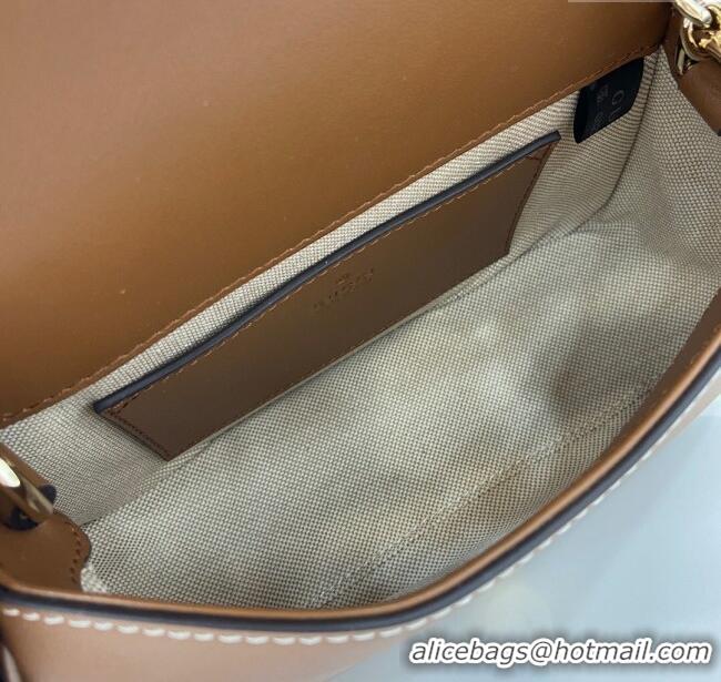 Spot Bulk Gucci Blondie Mini Shoulder Bag in Linen Canvas 815711 Brown 2024