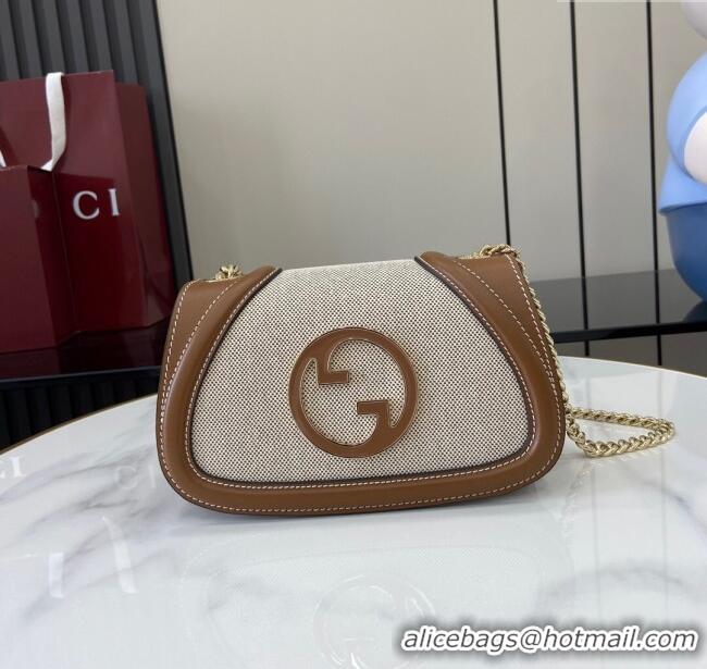 Spot Bulk Gucci Blondie Mini Shoulder Bag in Linen Canvas 815711 Brown 2024