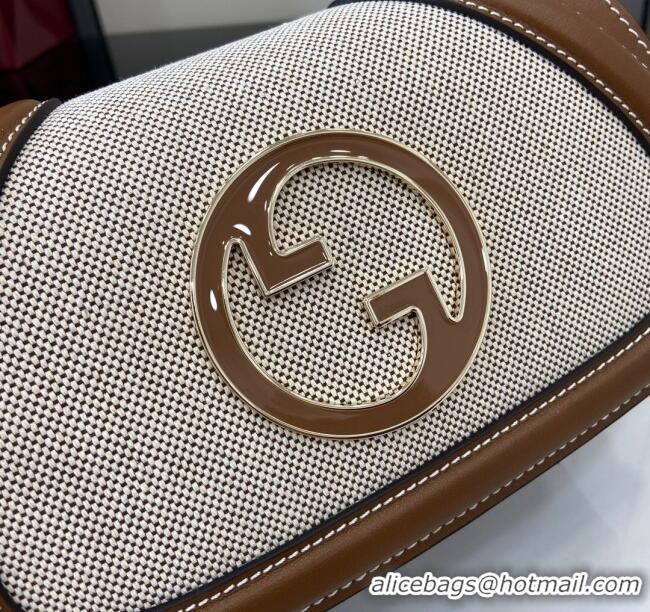 Spot Bulk Gucci Blondie Mini Shoulder Bag in Linen Canvas 815711 Brown 2024