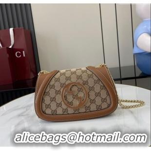 Grade Quality Gucci Blondie GG Canvas Mini Shoulder Bag 815711 Beige/Brown 2024