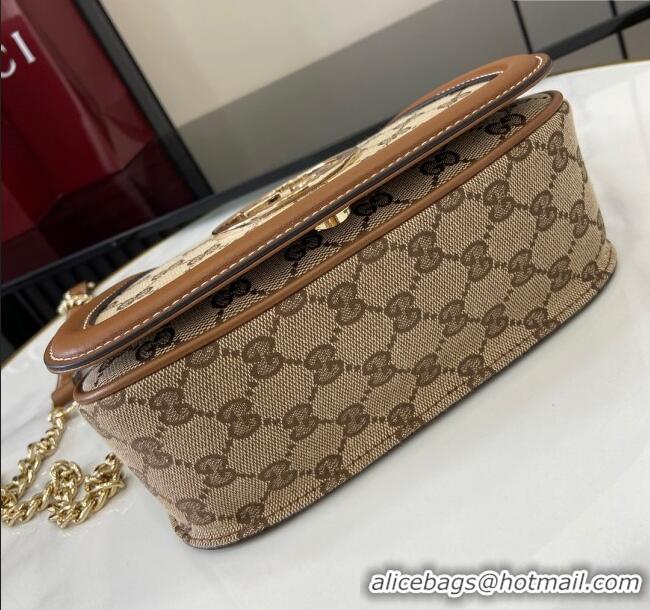 Grade Quality Gucci Blondie GG Canvas Mini Shoulder Bag 815711 Beige/Brown 2024