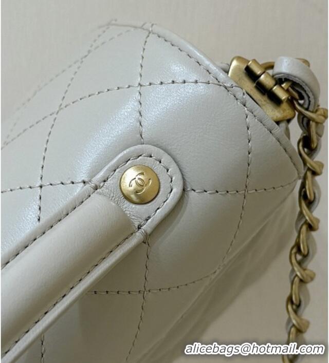 Pretty Style Chanel Lambskin Medium Flap Bag with Top Handle AS5356 Light Beige 2025 Top Quality