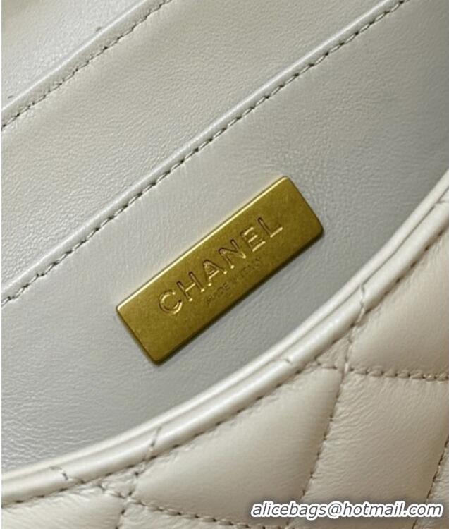 Pretty Style Chanel Lambskin Medium Flap Bag with Top Handle AS5356 Light Beige 2025 Top Quality