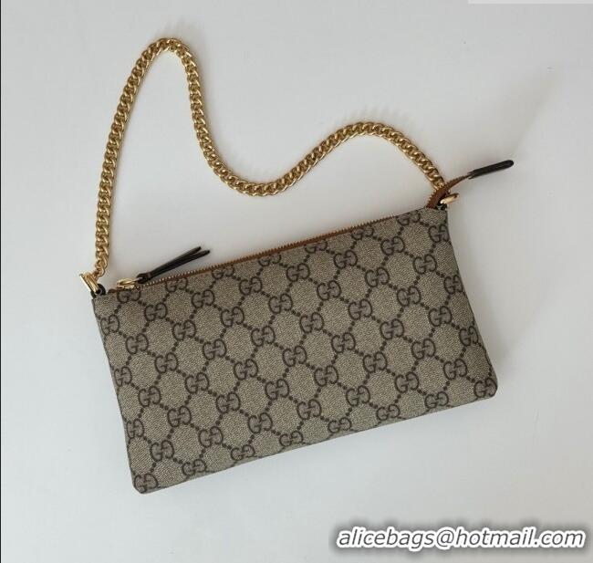 Buy Grade Gucci GG Canvas Chain Shoulder Bag 779791 Beige/Brown 2024
