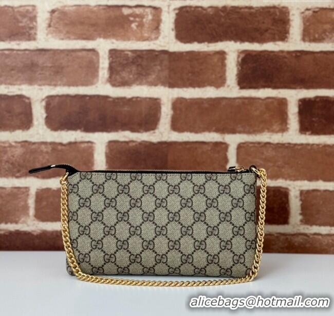 Luxury Classic Gucci GG Canvas Chain Shoulder Bag 779791 Beige/Black 2024