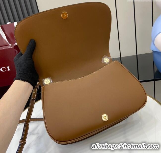 New Cheap Gucci Blondie Large Top Handle Bag 815716 Brown Smooth Leather 2024