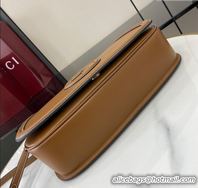New Cheap Gucci Blondie Large Top Handle Bag 815716 Brown Smooth Leather 2024