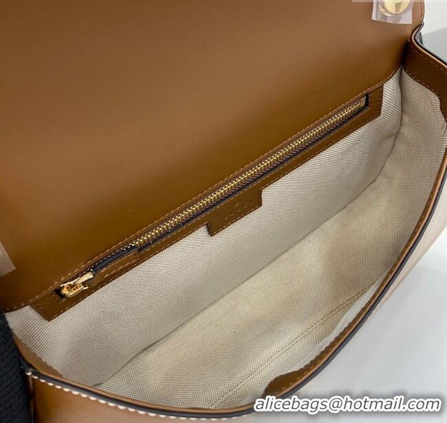 New Cheap Gucci Blondie Large Top Handle Bag 815716 Brown Smooth Leather 2024