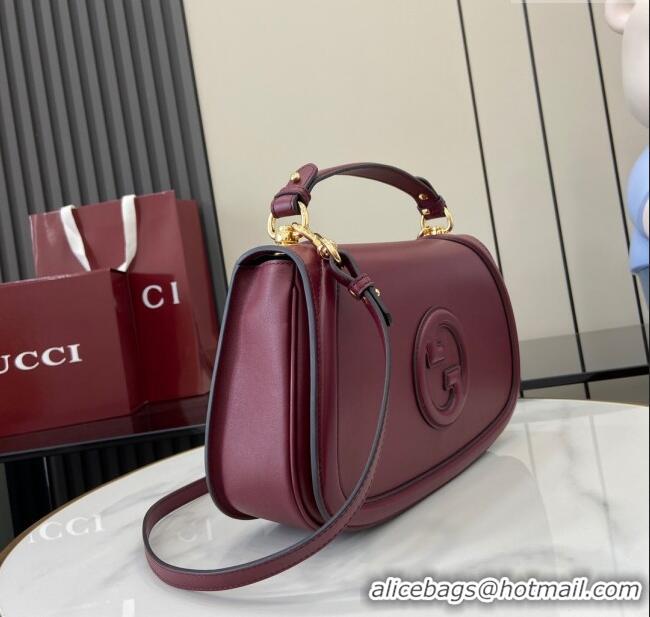Buy Wholesale Gucci Blondie Large Top Handle Bag 815716 Burgundy Smooth Leather 2024