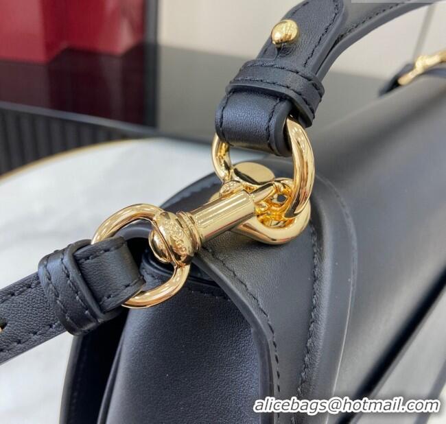 New Design Gucci Blondie Large Top Handle Bag 815716 Black Smooth Leather 2024
