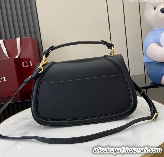 New Design Gucci Blondie Large Top Handle Bag 815716 Black Smooth Leather 2024