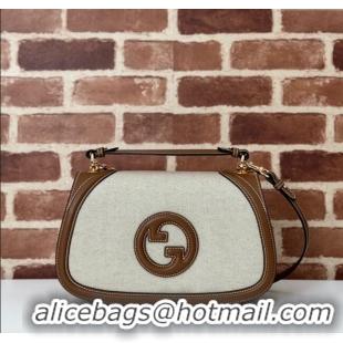 Original Cheap Gucci Blondie Large Top Handle Bag 815716 Brown/White Canvas 2024
