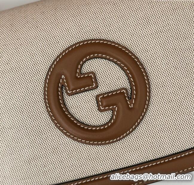Original Cheap Gucci Blondie Large Top Handle Bag 815716 Brown/White Canvas 2024