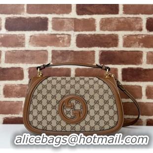 New Design Gucci Blondie Large Top Handle Bag 815716 Brown/GG Canvas 2024