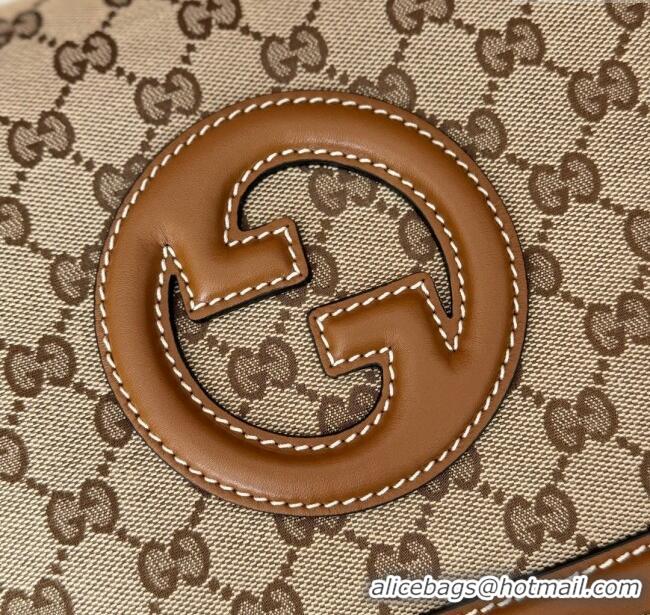 New Design Gucci Blondie Large Top Handle Bag 815716 Brown/GG Canvas 2024