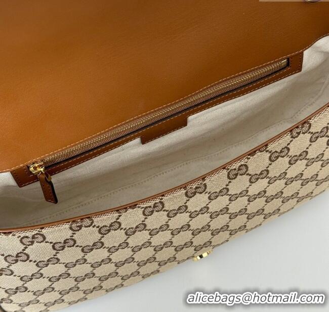 New Design Gucci Blondie Large Top Handle Bag 815716 Brown/GG Canvas 2024