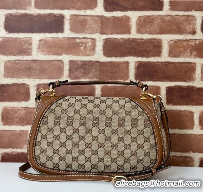 New Design Gucci Blondie Large Top Handle Bag 815716 Brown/GG Canvas 2024
