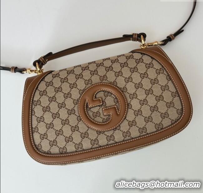 New Design Gucci Blondie Large Top Handle Bag 815716 Brown/GG Canvas 2024