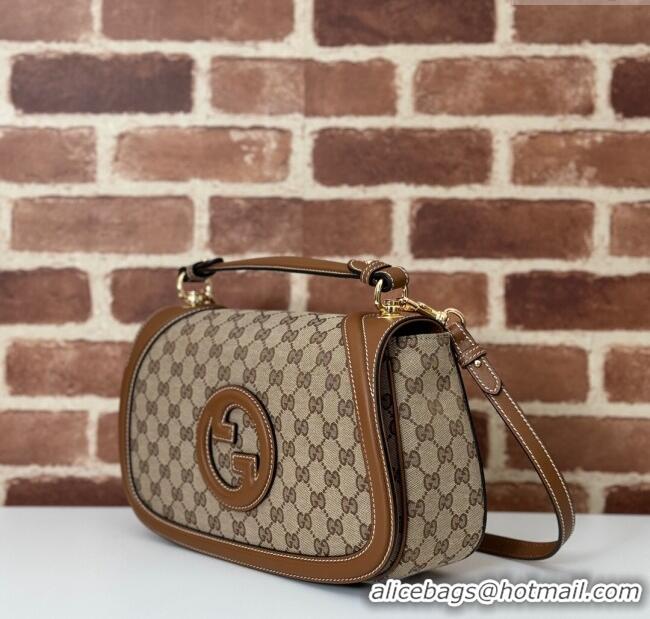 New Design Gucci Blondie Large Top Handle Bag 815716 Brown/GG Canvas 2024