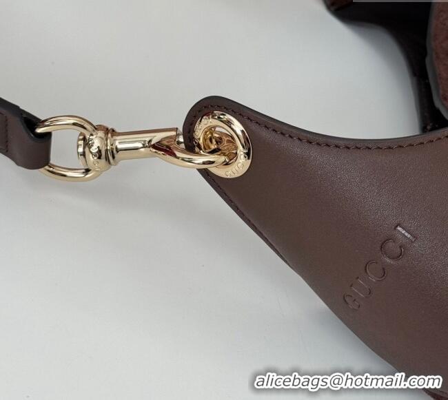 Spot Bulk Gucci GG Suede and Leather Medium Shoulder bag 815924 Coffee Brown 2024