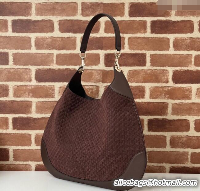 Spot Bulk Gucci GG Suede and Leather Medium Shoulder bag 815924 Coffee Brown 2024